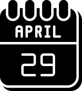 29 April Glyph Icon Design vector