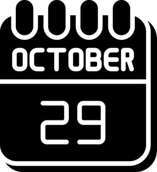 29 October Glyph Icon Design vector