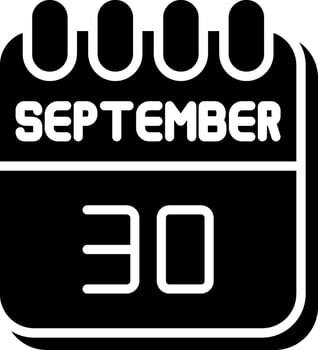 30 September Glyph Icon Design vector