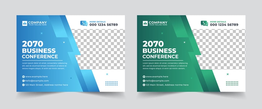 Corporate conference webinar template and business event flyer template vector