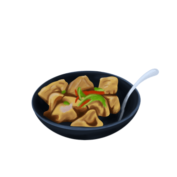 Indonesia traditional food name tahu gejrot png