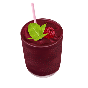 a smoothie with berries and mint leaves png