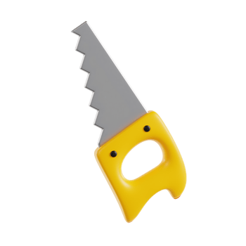 hand saw 3d icon, transparent background png