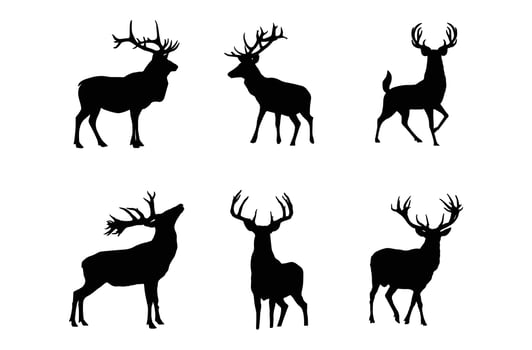 elk silhouette art design vector