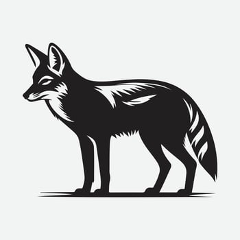 Majestic Jackal Silhouette, A Timeless Wilderness Icon vector