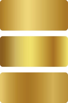 Gold foil texture background set. golden, copper, brass and metal gradient template. Editable eps illustration vector