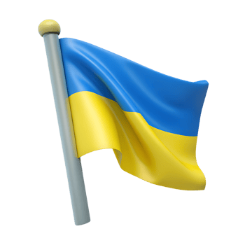 Ukranian national flag 3d icon isolated on the transparent background png