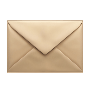 Gold Envelope on Transparent Background. png