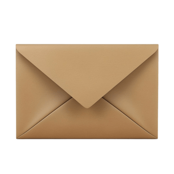 Brown Envelope on Transparent Background. png