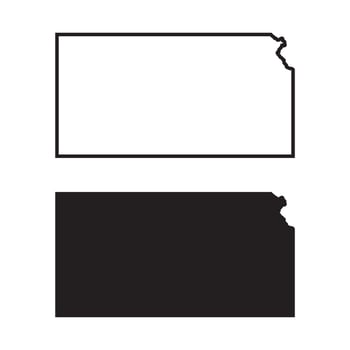 Kansas map silhouette art design vector