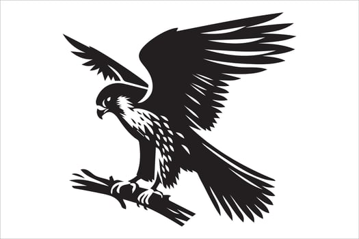 Black silhouette Image a Falcon vector