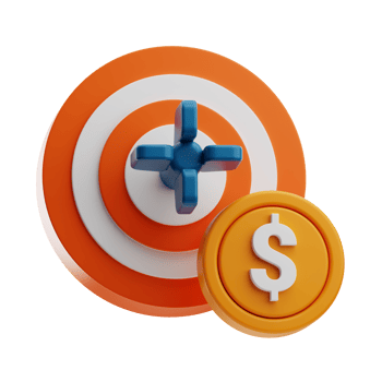 Financial Goal investment business illustration 3d png