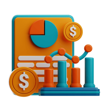 Financial Analytic investment business illustration 3d png