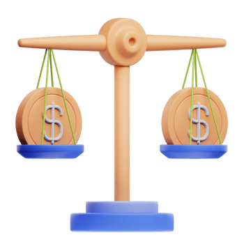 3D Illustration balance scale png