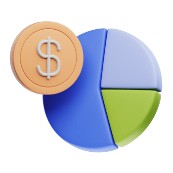 3D Illustration financial pie chart png