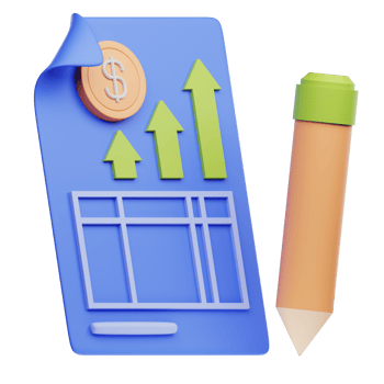 3D Illustration income statement png