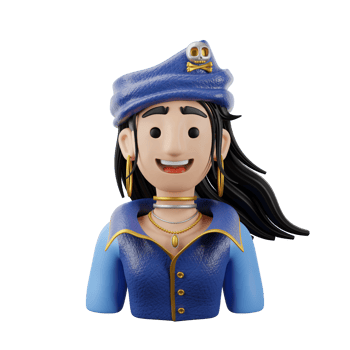 3D Illustration pirates female png