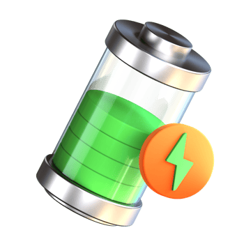 3D Illustration battery png