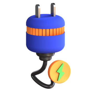 3D Illustration power plug png