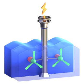 3D Illustration tidal energy png