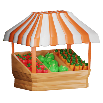 3D Illustration farmers market png