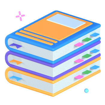 3D Illustration book pile png
