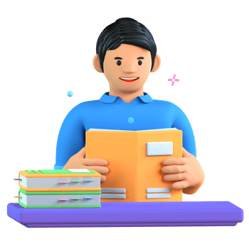 3D Illustration reading png