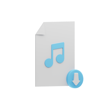 3D Illustration music download png