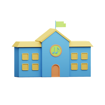3D Illustration music school png