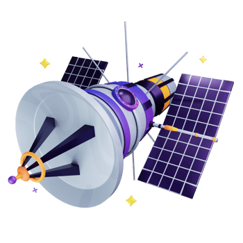 3D Illustration space probe satellite png