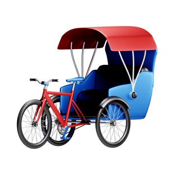 3D Illustration rickshaw png