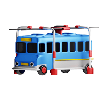 3D Illustration trolleybus png