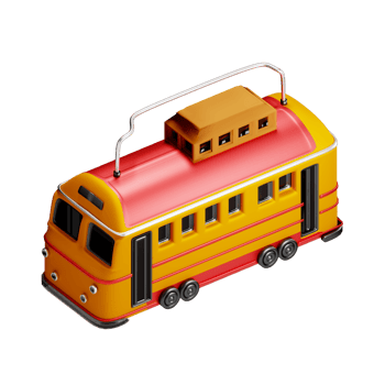 3D Illustration tram png