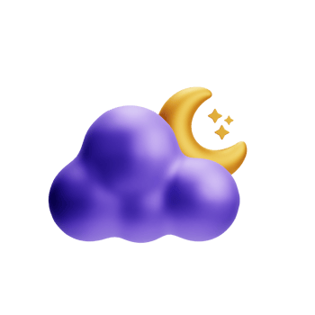 3D Illustration partly cloudy night png