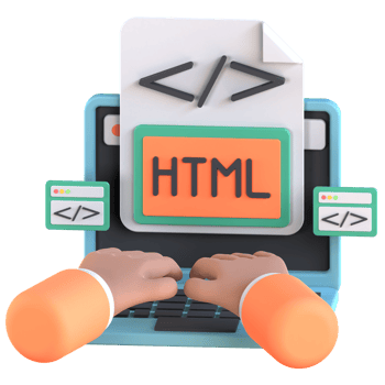 3D Illustration of markup language html png