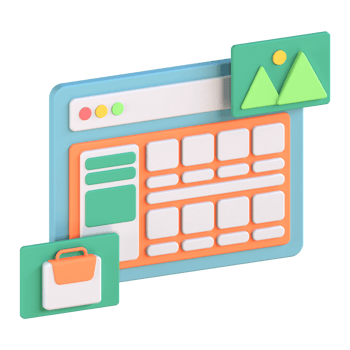 3D Illustration of portfolio png