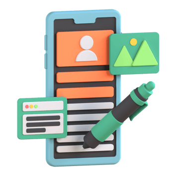3D Illustration of ui design png