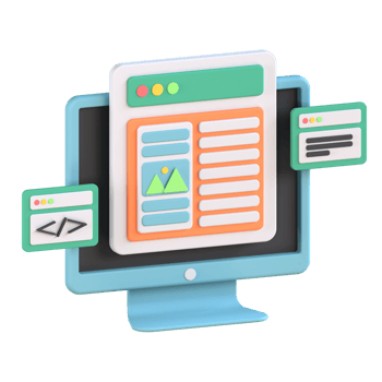 3D Illustration of web design png