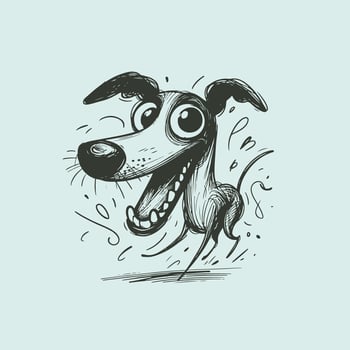 Funny cartoon dog.illustration. Hand drawn doodle vector