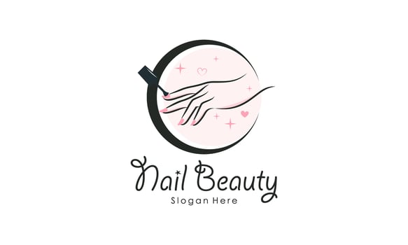 Creative Nail Beauty Logo Design. Salon, Makeup, Fashion, Beauty, and Care Logo Concept vector