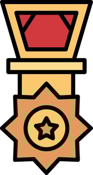 Medal Line Filled Icon vector