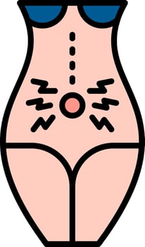 Belly Pain Line Filled Icon vector