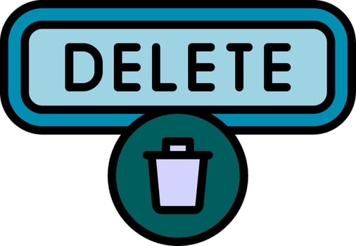 Delete Line Filled Icon vector