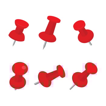Collection of different red push pin illustration vector