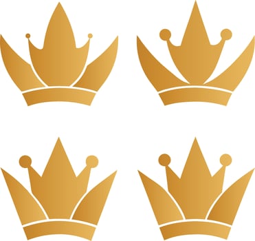 Royal crown icon set design, crown icon set illustration vector