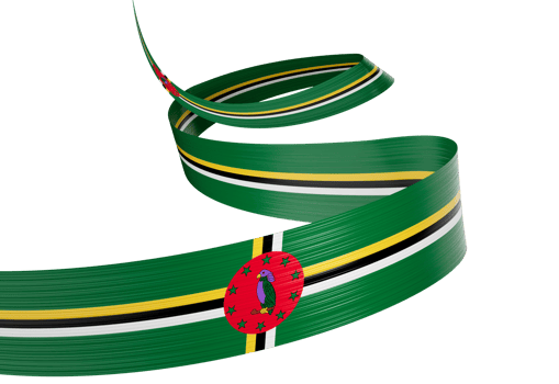3d Flag Of Dominica 3d Shiny Waving Dominica Ribbon Flag 3d Illustration png