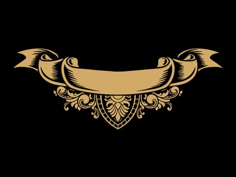 luxury frame ribbon ornament wedding decoration vector