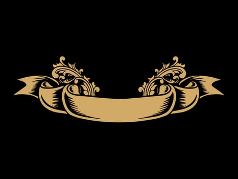luxury frame ribbon ornament wedding decoration vector