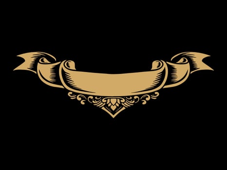 luxury frame ribbon ornament wedding decoration vector