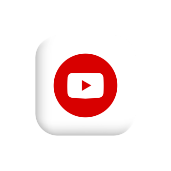Youtube logo on white shape png